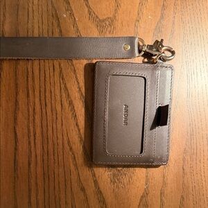 Andar Brown Leather Card Holder with Strap